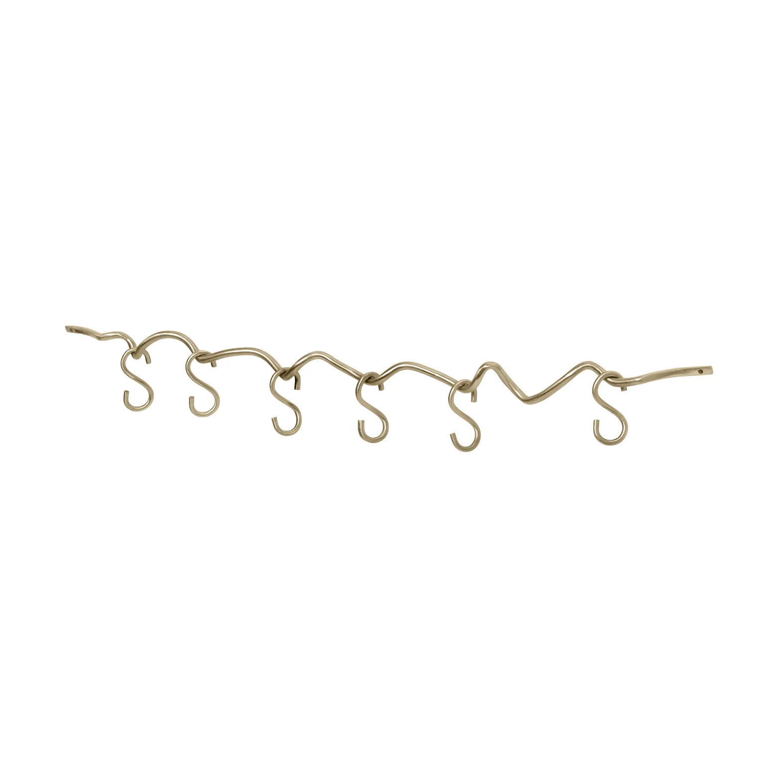 Curvature vægskinne inkl. 6 kroge, Brass Ferm Living