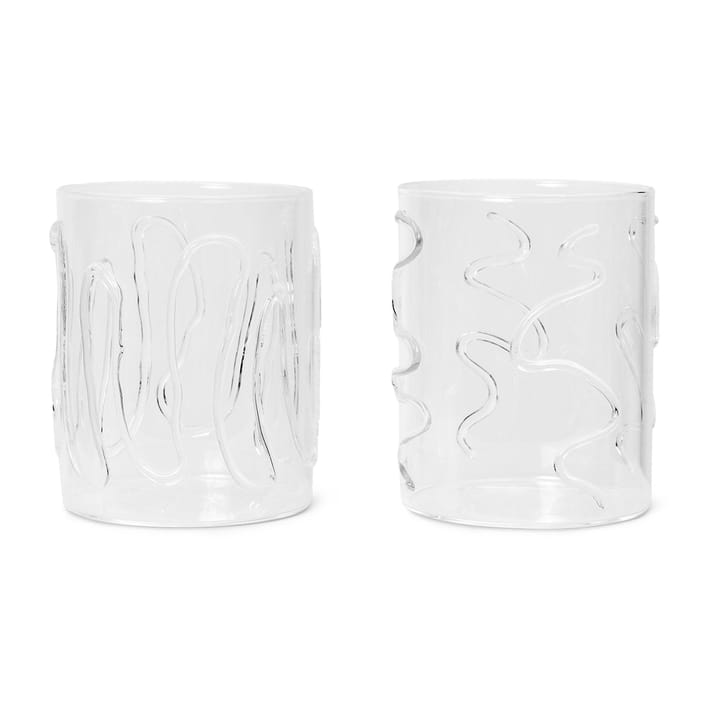 Doodle drikkeglas tall 2-pak - 35 cl - Ferm Living