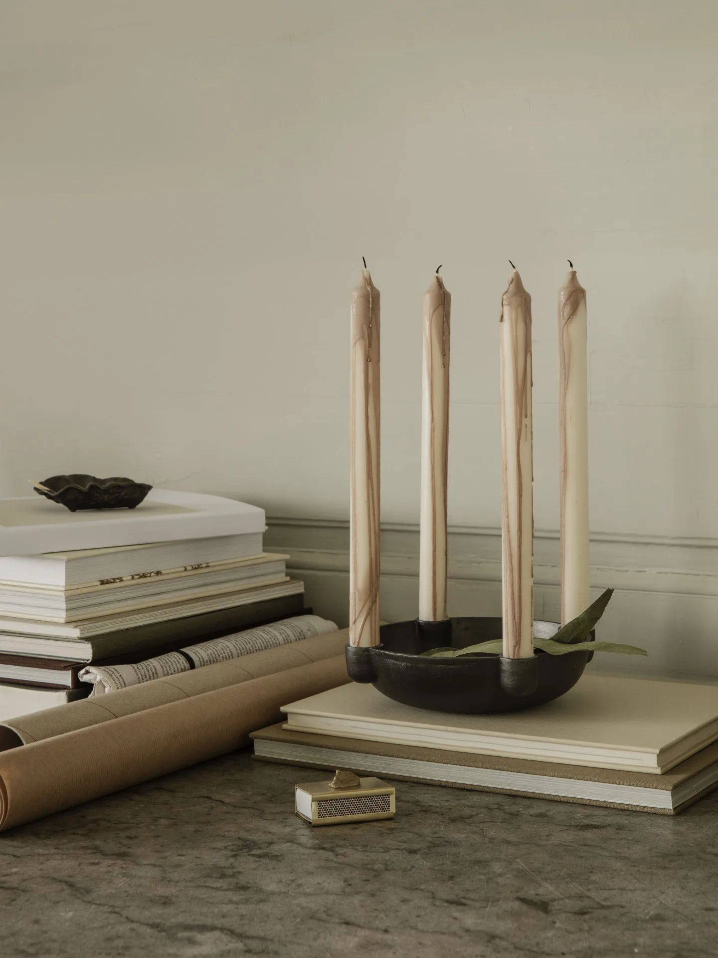 Dryp stearinlys 2-pak, Beige Ferm Living