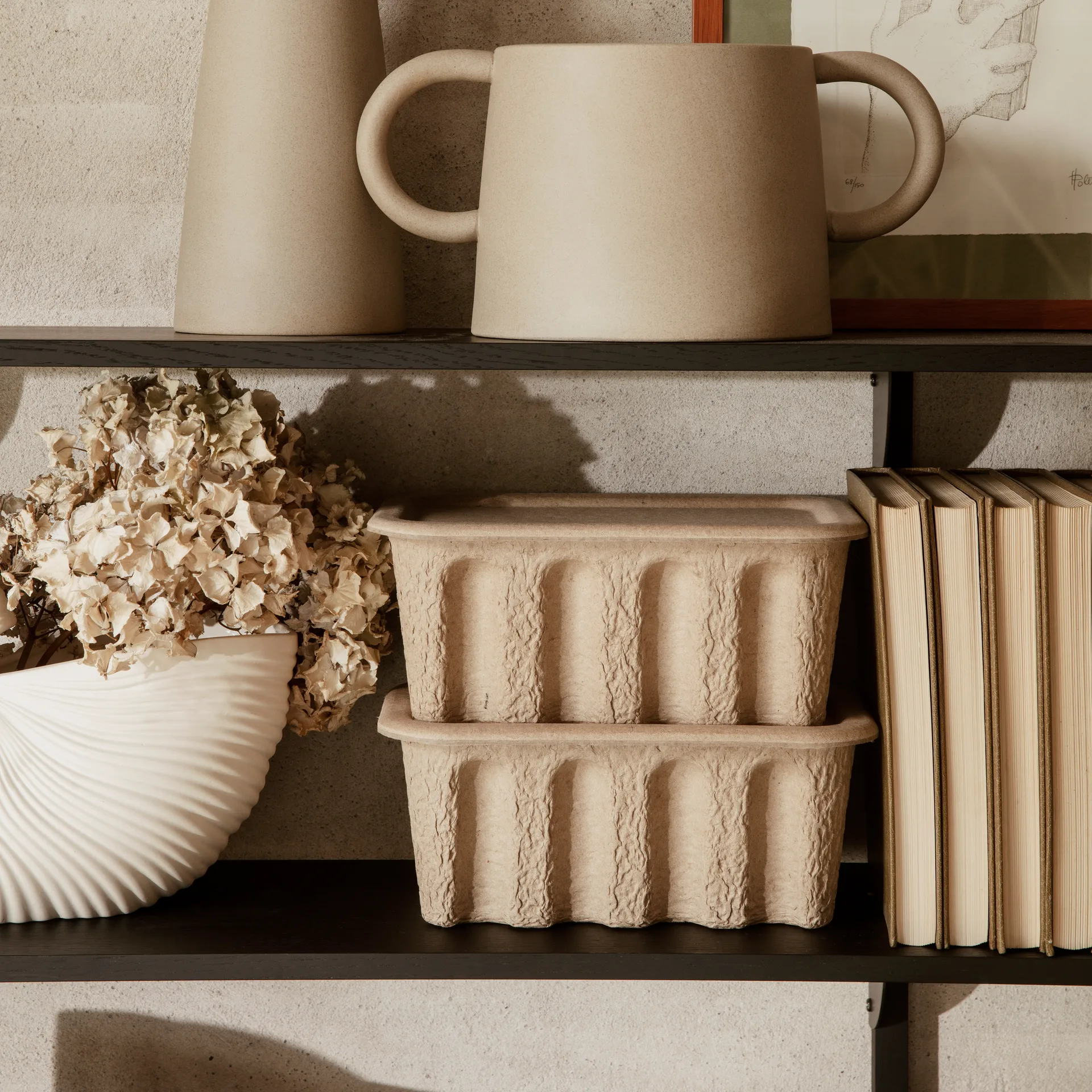 Ferm opbevaringsboks pap lille 2-pak, Brun Ferm Living