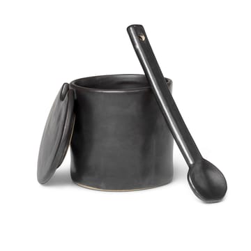 Flow syltekrukke med ske - Sort - Ferm Living