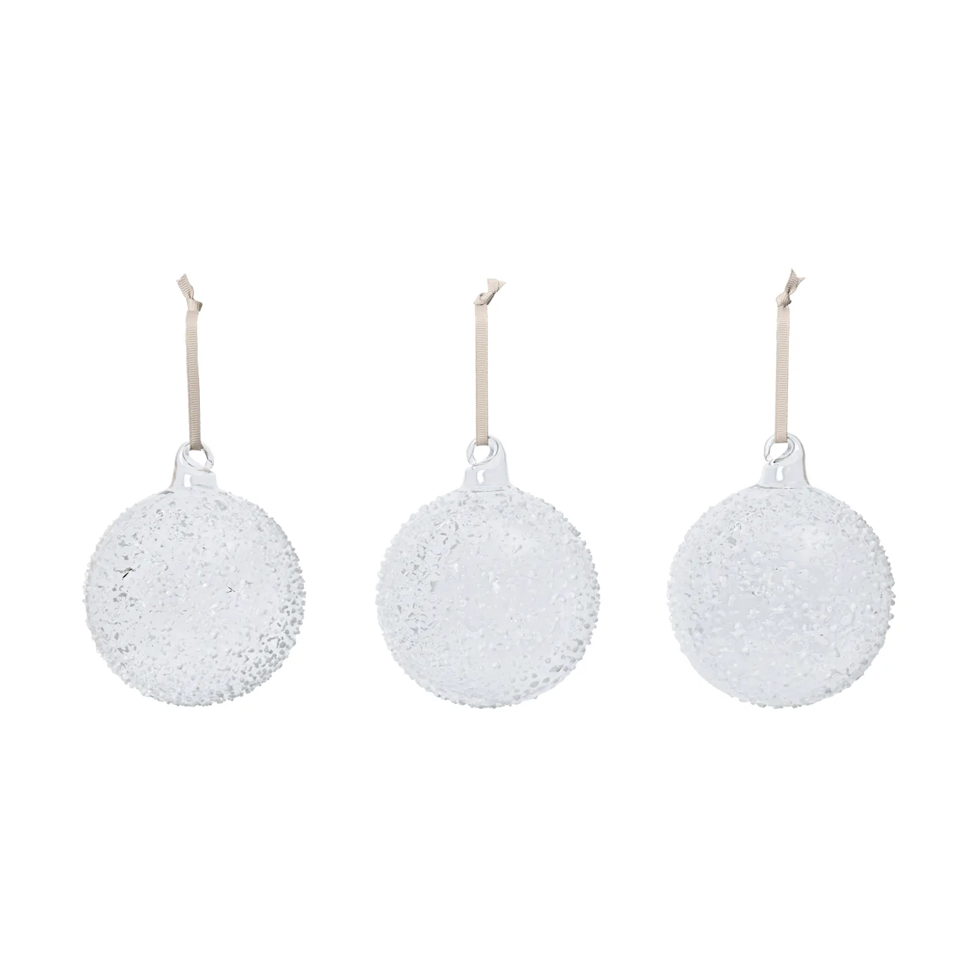 Flurry julekugler 3-pak, L, White Ferm Living