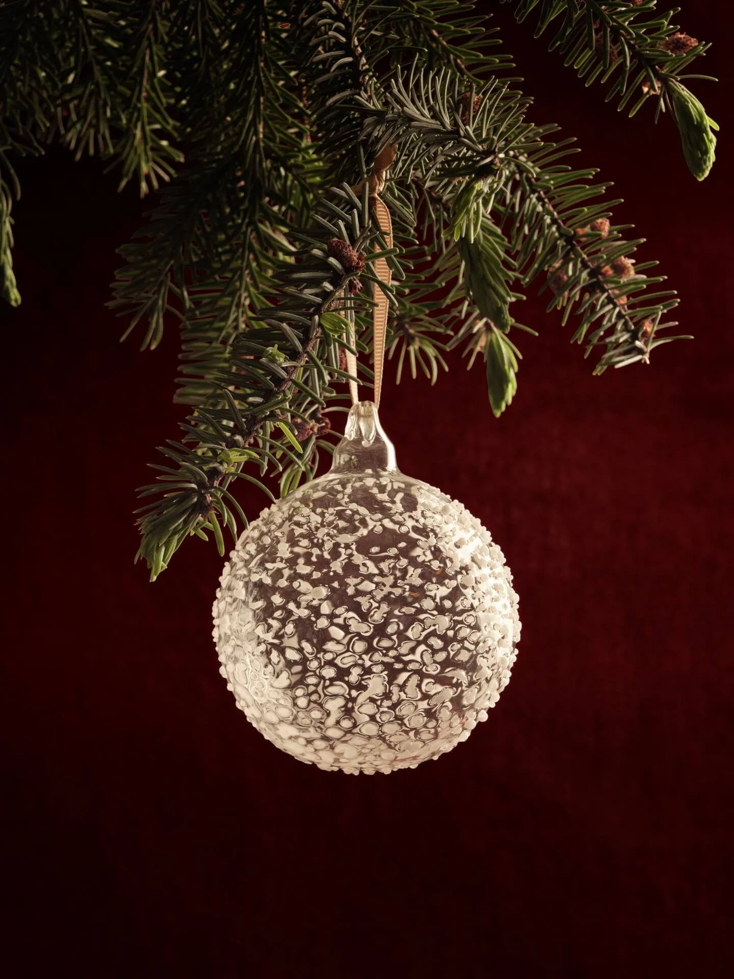 Flurry julekugler 3-pak, L, White Ferm Living