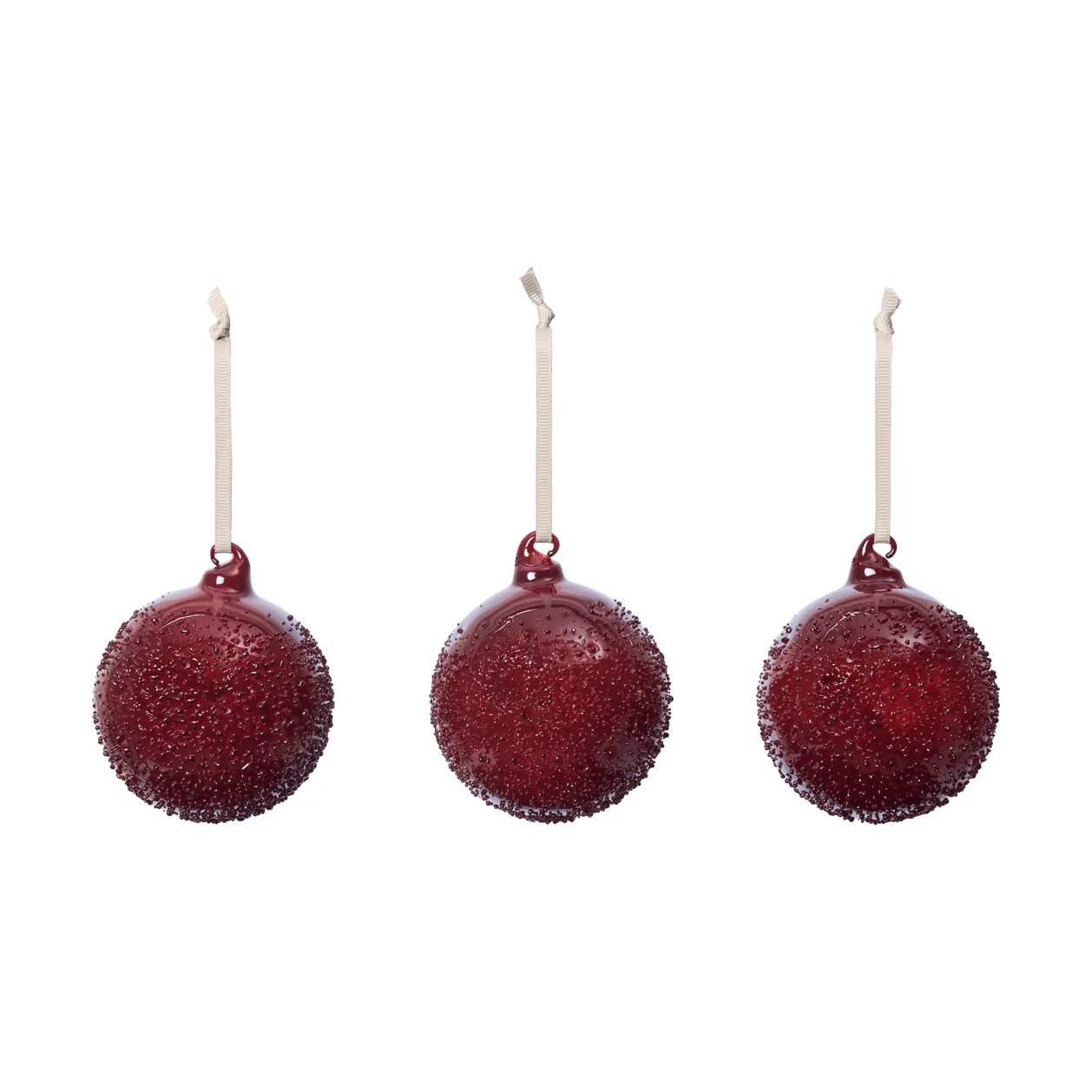 Flurry julekugler 3-pak, M, Picante Red Ferm Living