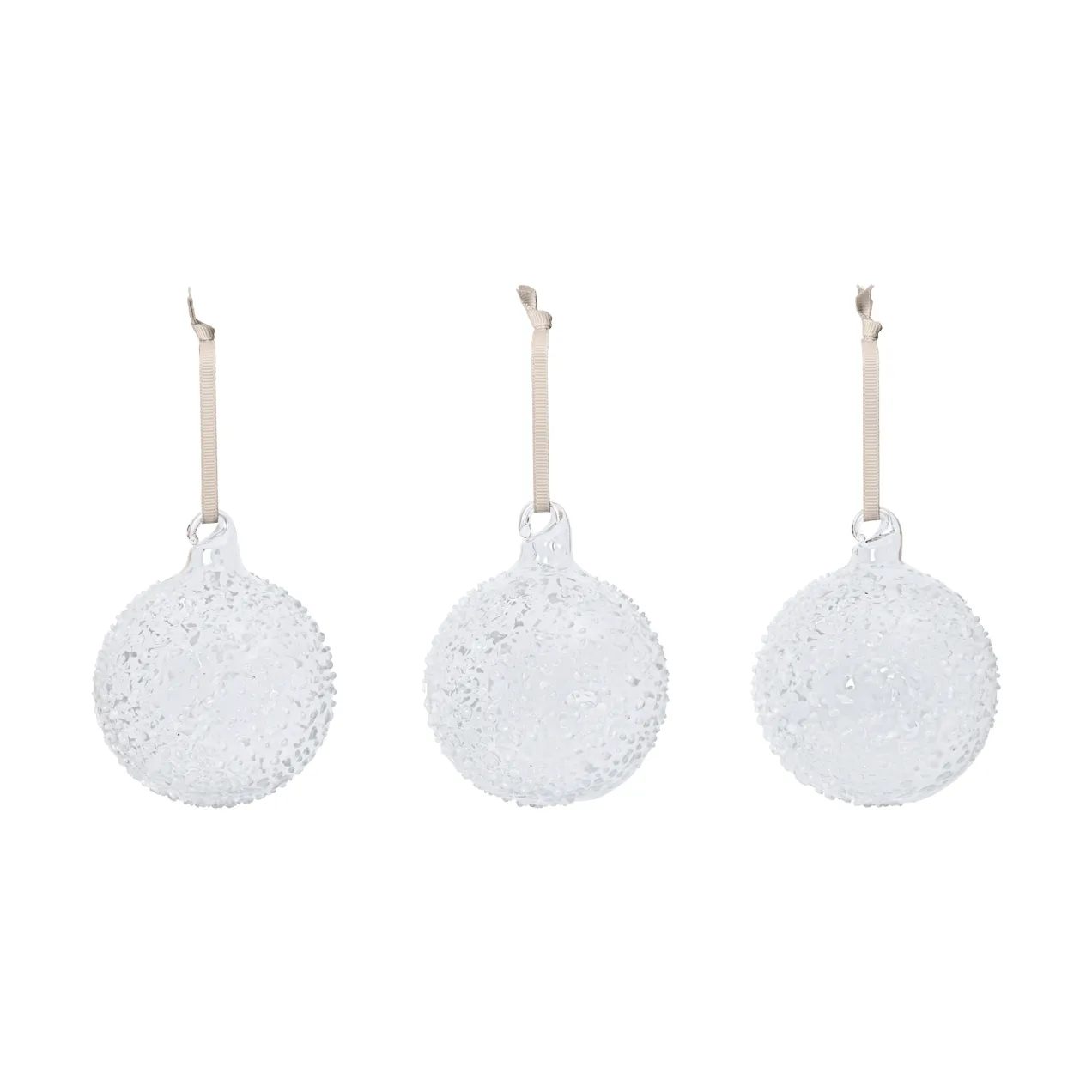 Flurry julekugler 3-pak, M, White Ferm Living