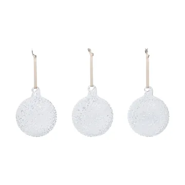 Flurry julekugler 3-pak - M, White - Ferm Living