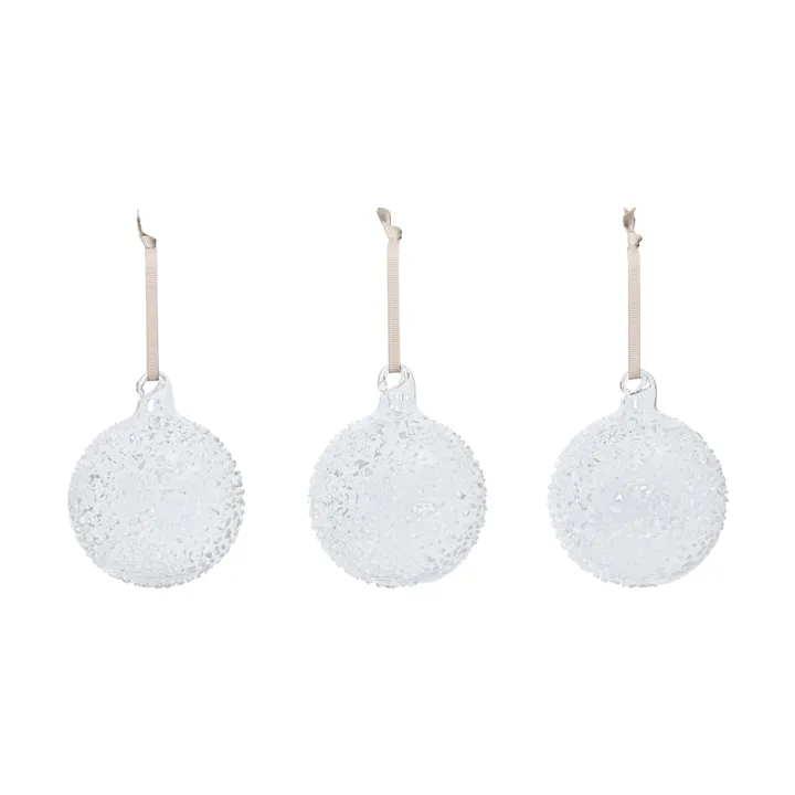 Flurry julekugler 3-pak - M, White - Ferm Living