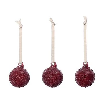 Flurry julekugler 3-pak - S, Picante Red - Ferm Living