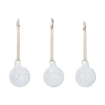 Flurry julekugler 3-pak - S, White - Ferm Living