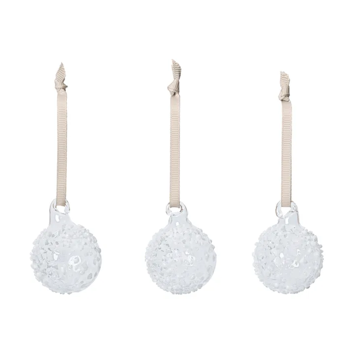 Flurry julekugler 3-pak - S, White - Ferm Living