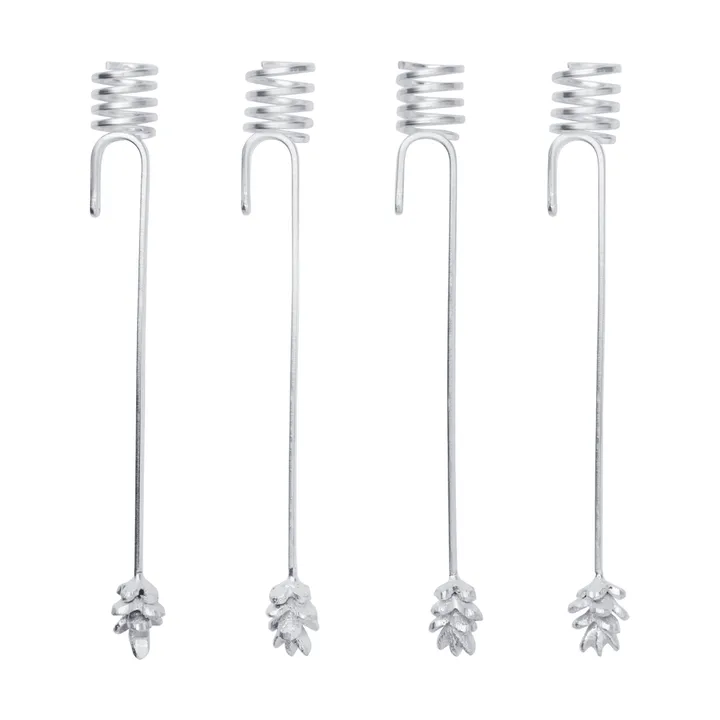 Forest lysholder til juletræ 4-pak - Silver - Ferm Living