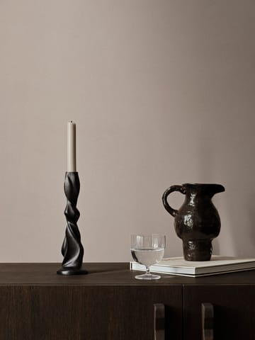 Gale lysestage 25 cm - Blackened Aluminium - Ferm Living