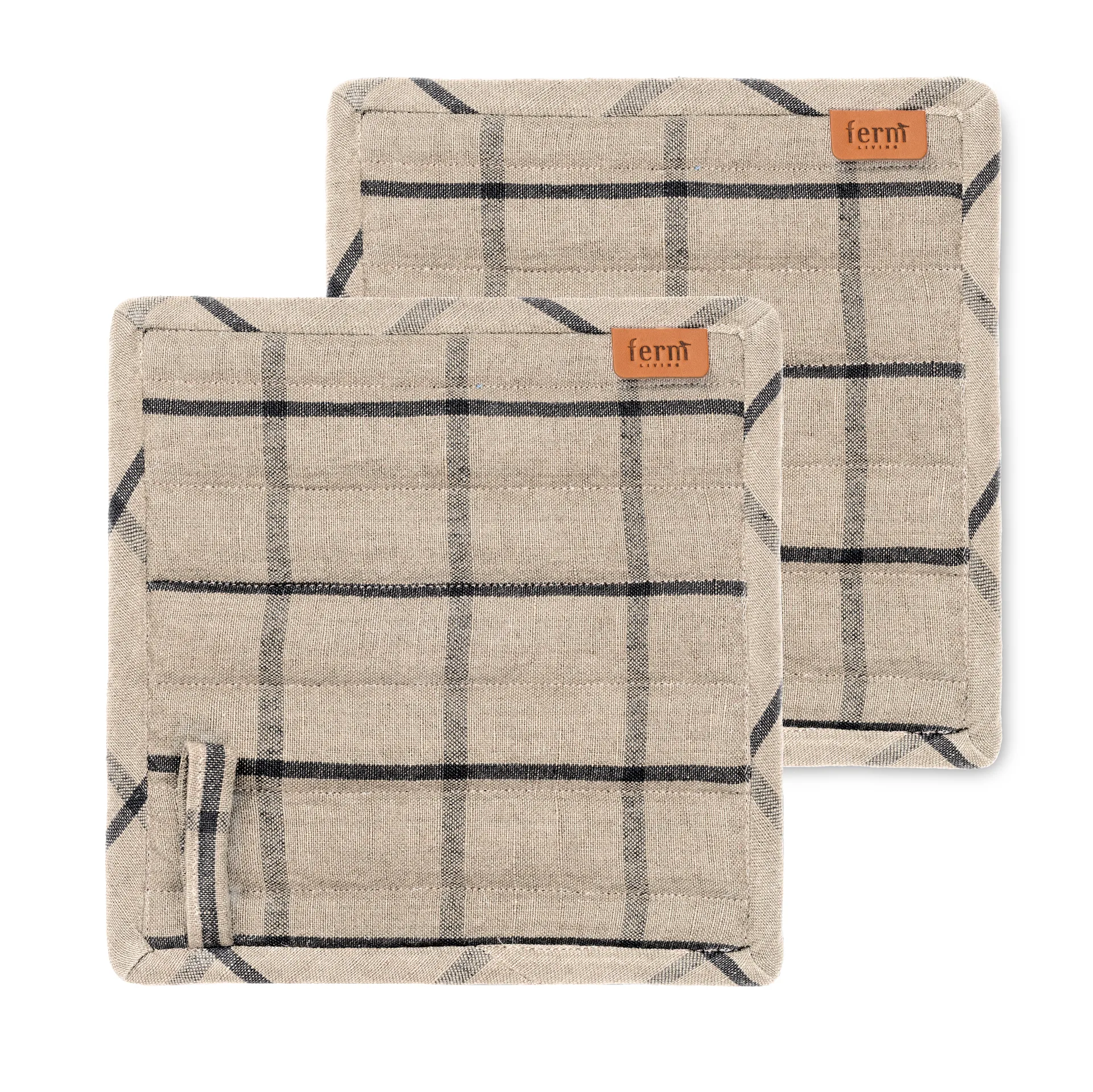 Hale grydelapper 2-pak, Sand/Sort Ferm Living