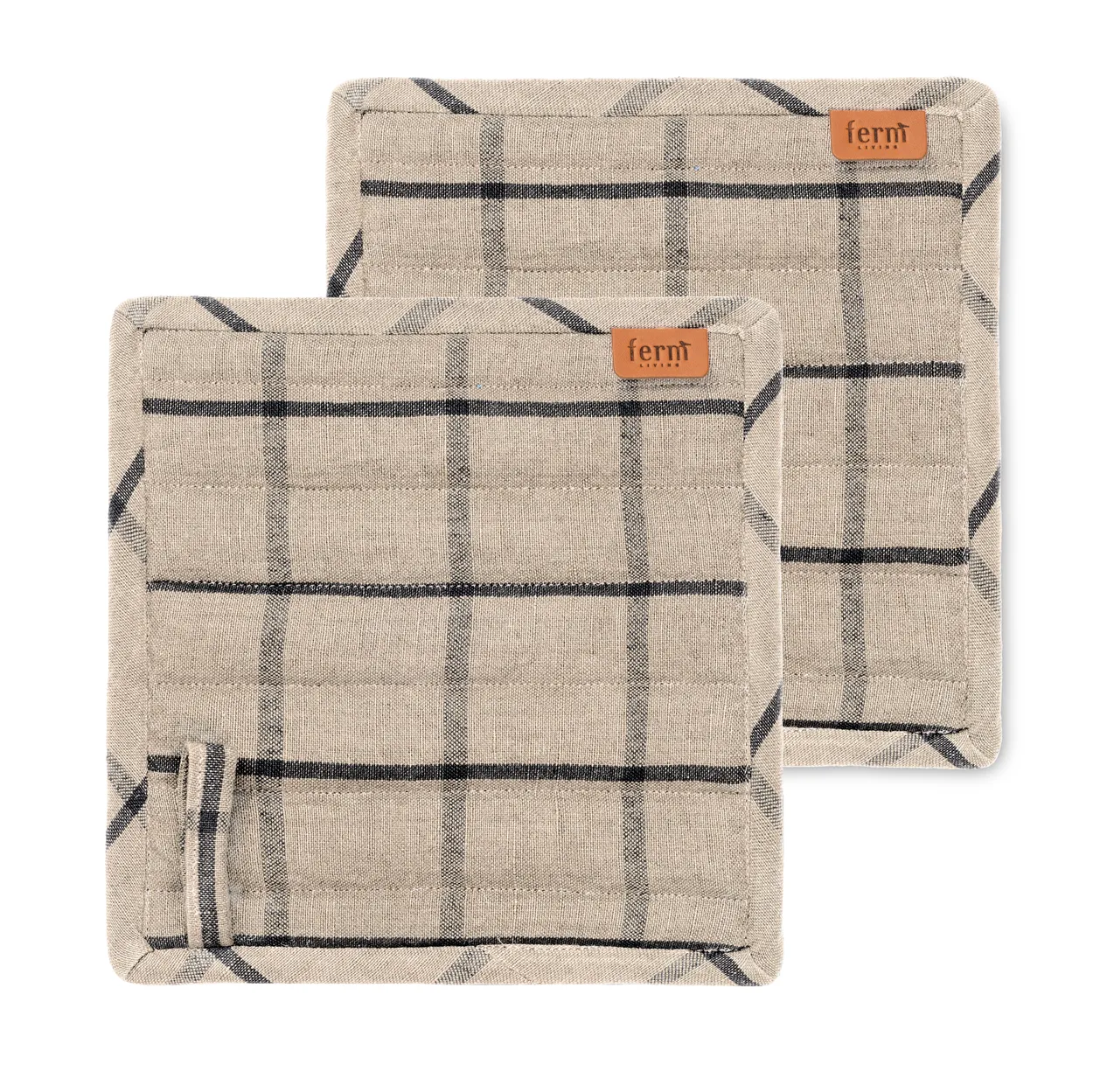 Ferm Living Hale grydelapper 2-pak Sand/Sort