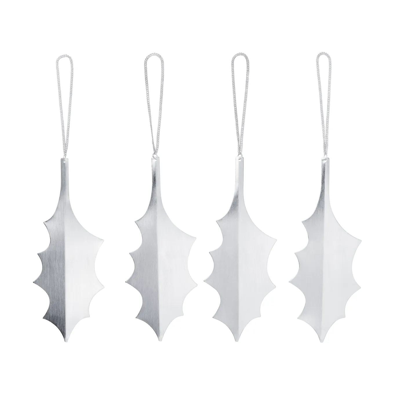 Holly leaf dekorationsophæng 13,5 cm 4-pak, Silver Ferm Living