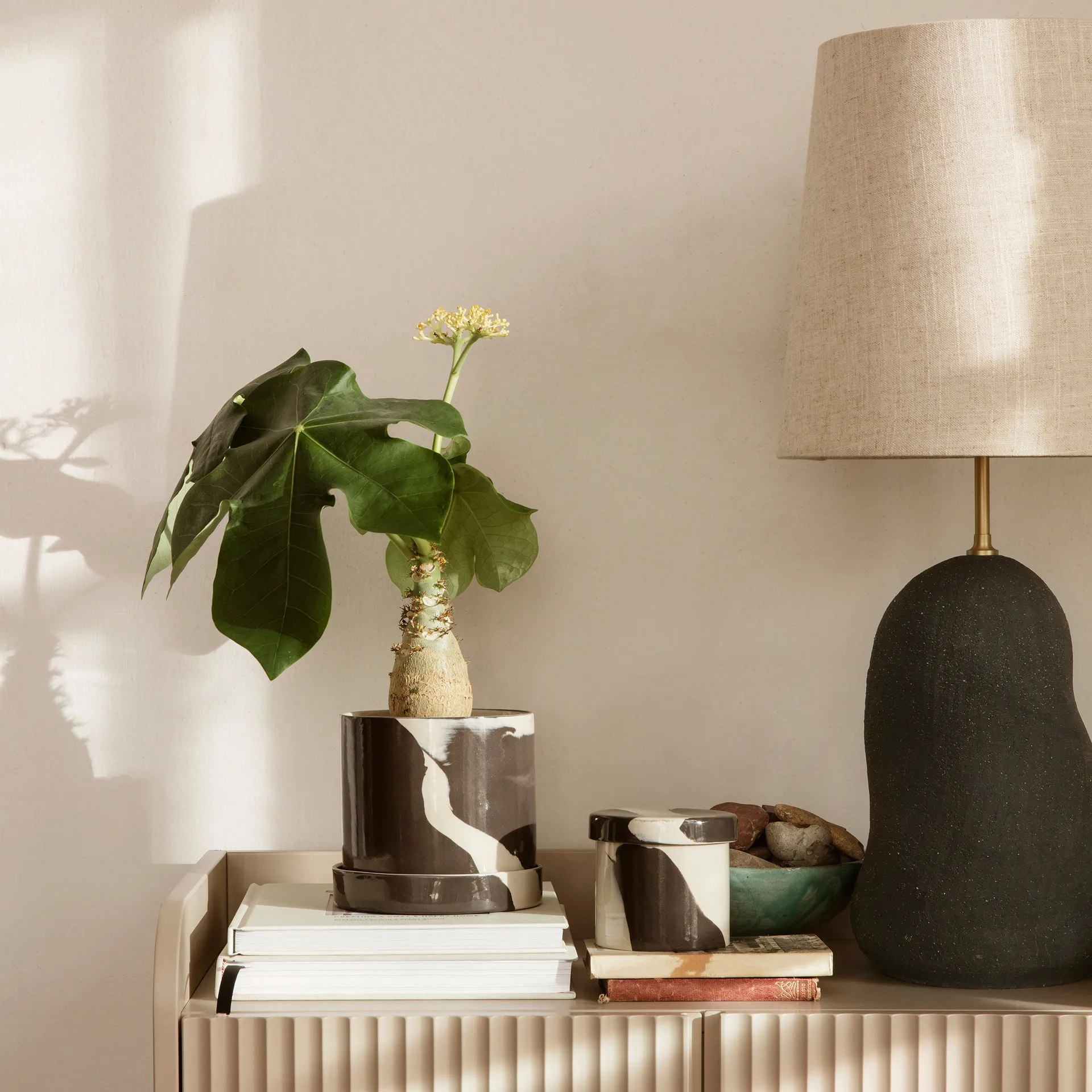 Inlay opbevaringskrukke Ø14,5 cm, Sand-brown Ferm Living