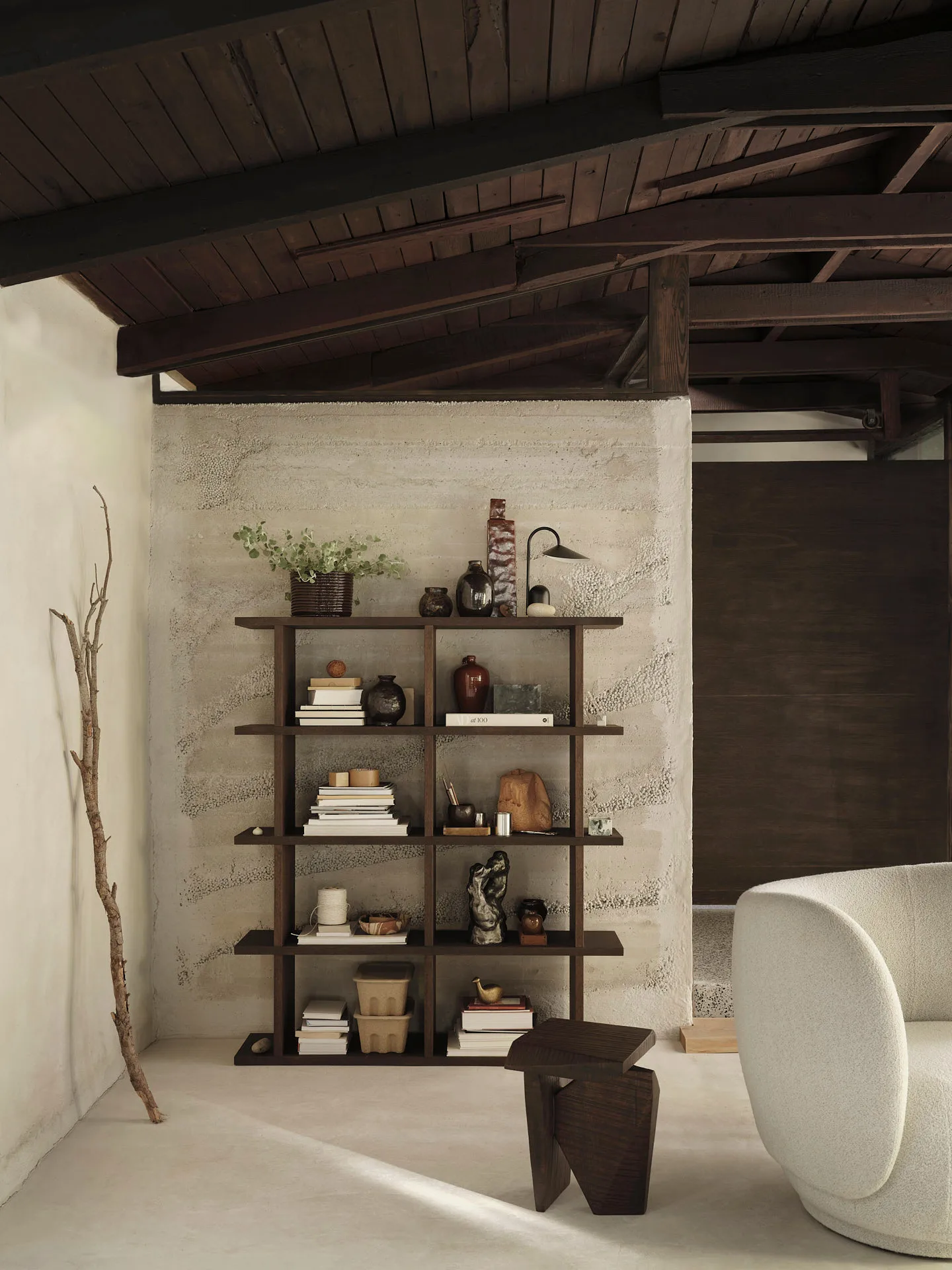 Kona bogreol 2x4, Dark stained Ferm Living