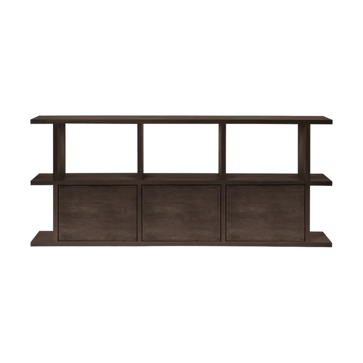 Kona bogreol 3x2 - Dark stained, inkl. 3 skabsindsatser - Ferm Living