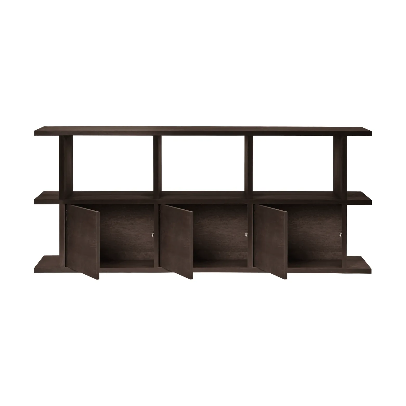 Kona bogreol 3x2, Dark stained, inkl. 3 skabsindsatser Ferm Living