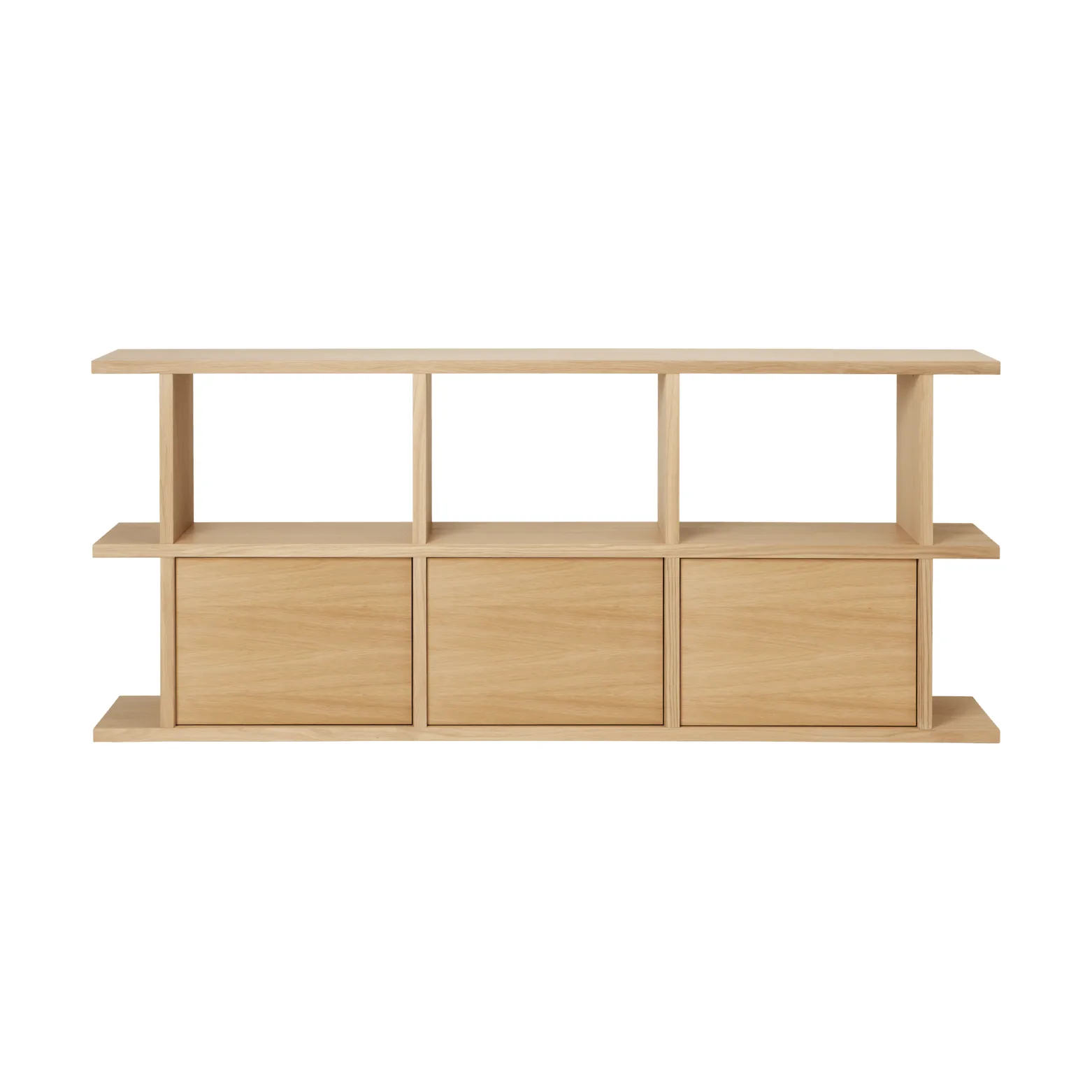 Kona bogreol 3x2, Natural oak, inkl. 3 skabsindsatser Ferm Living