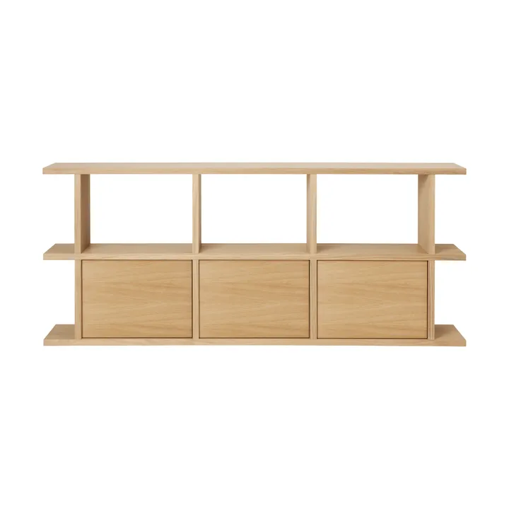 Kona bogreol 3x2 - Natural oak, inkl. 3 skabsindsatser - Ferm Living