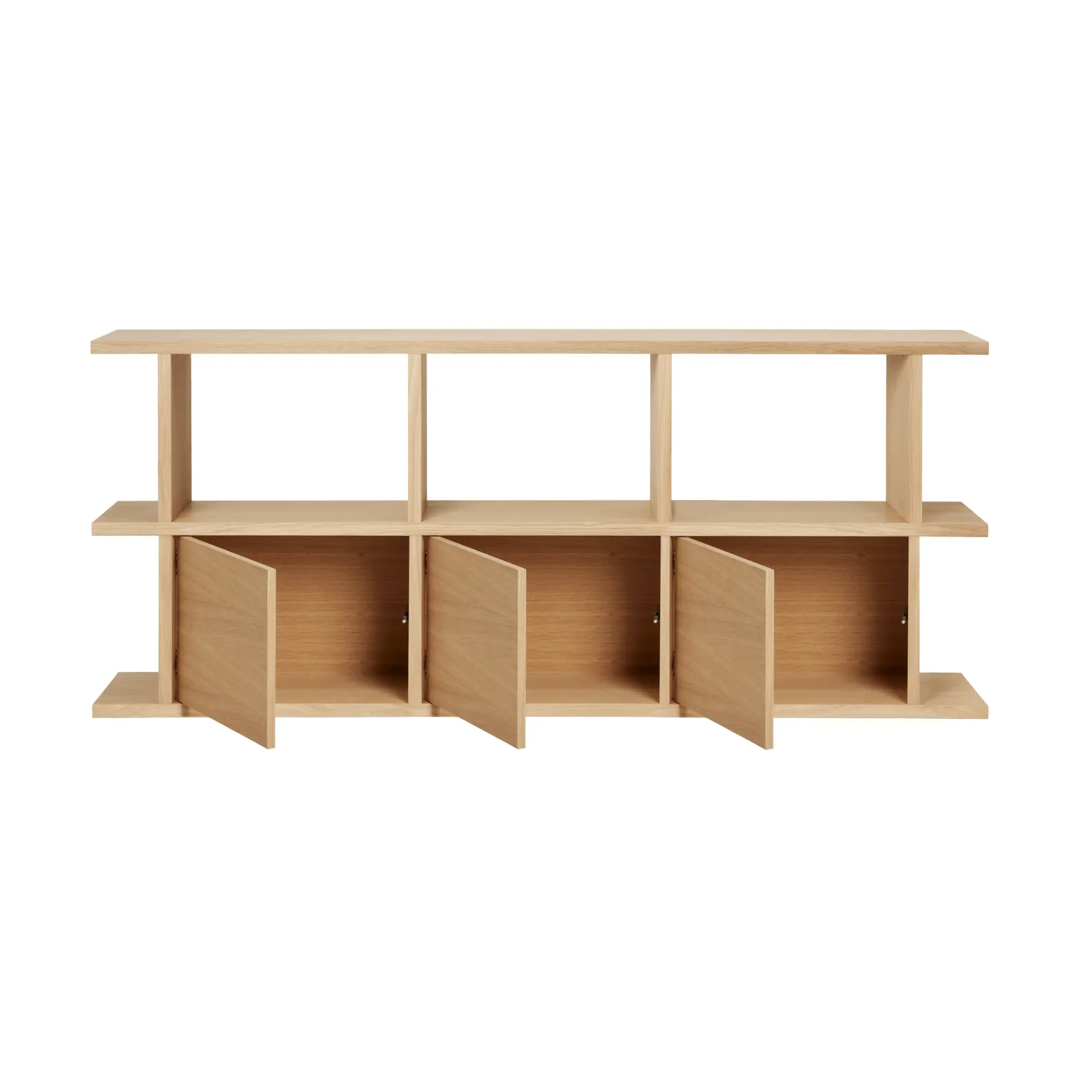 Kona bogreol 3x2, Natural oak, inkl. 3 skabsindsatser Ferm Living