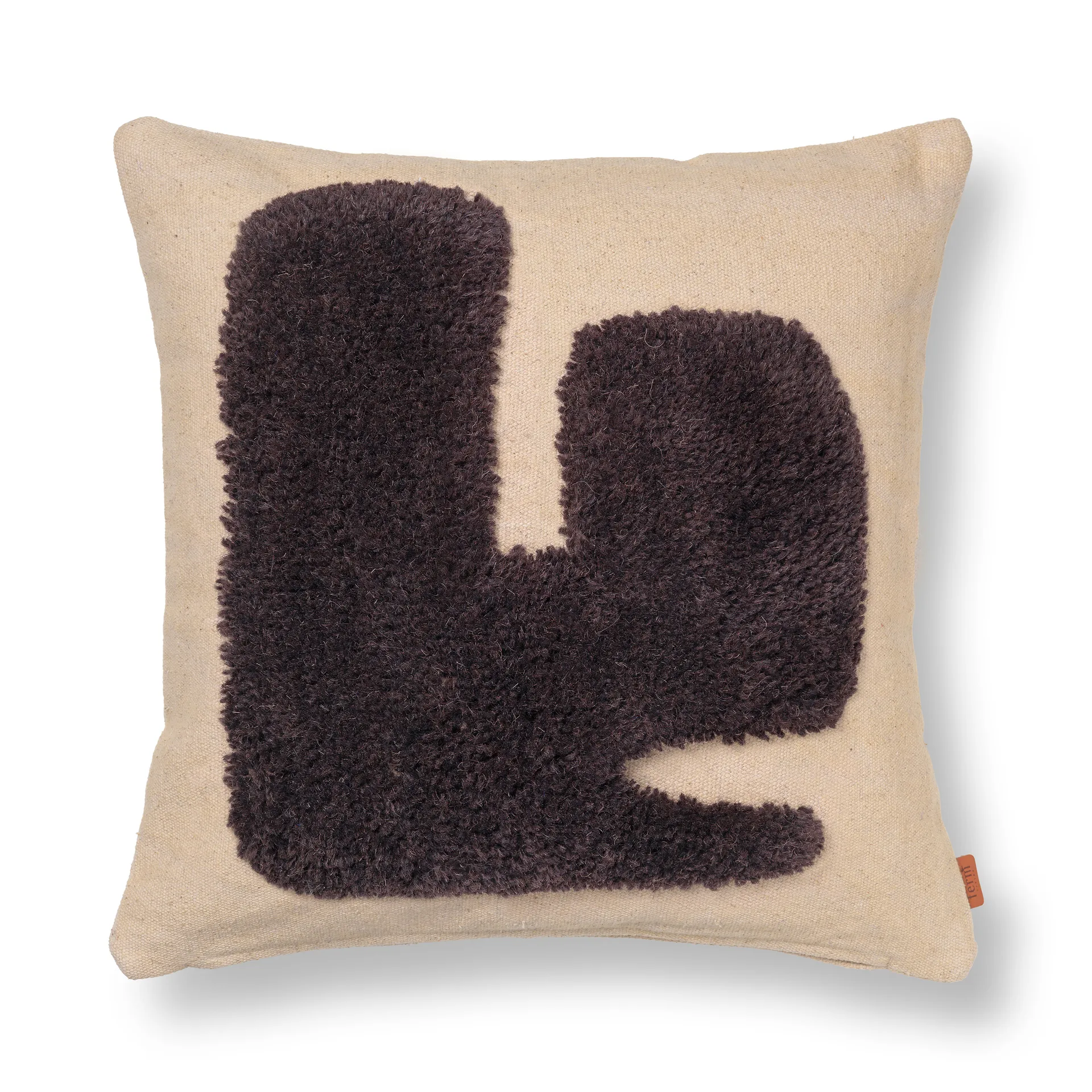 Lay pude 50x50 cm, Sand/Dark Brown Ferm Living