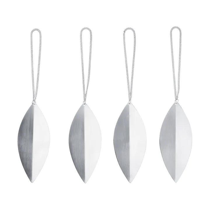 Leaf juletræspynt - Silver, 4-pak - Ferm Living