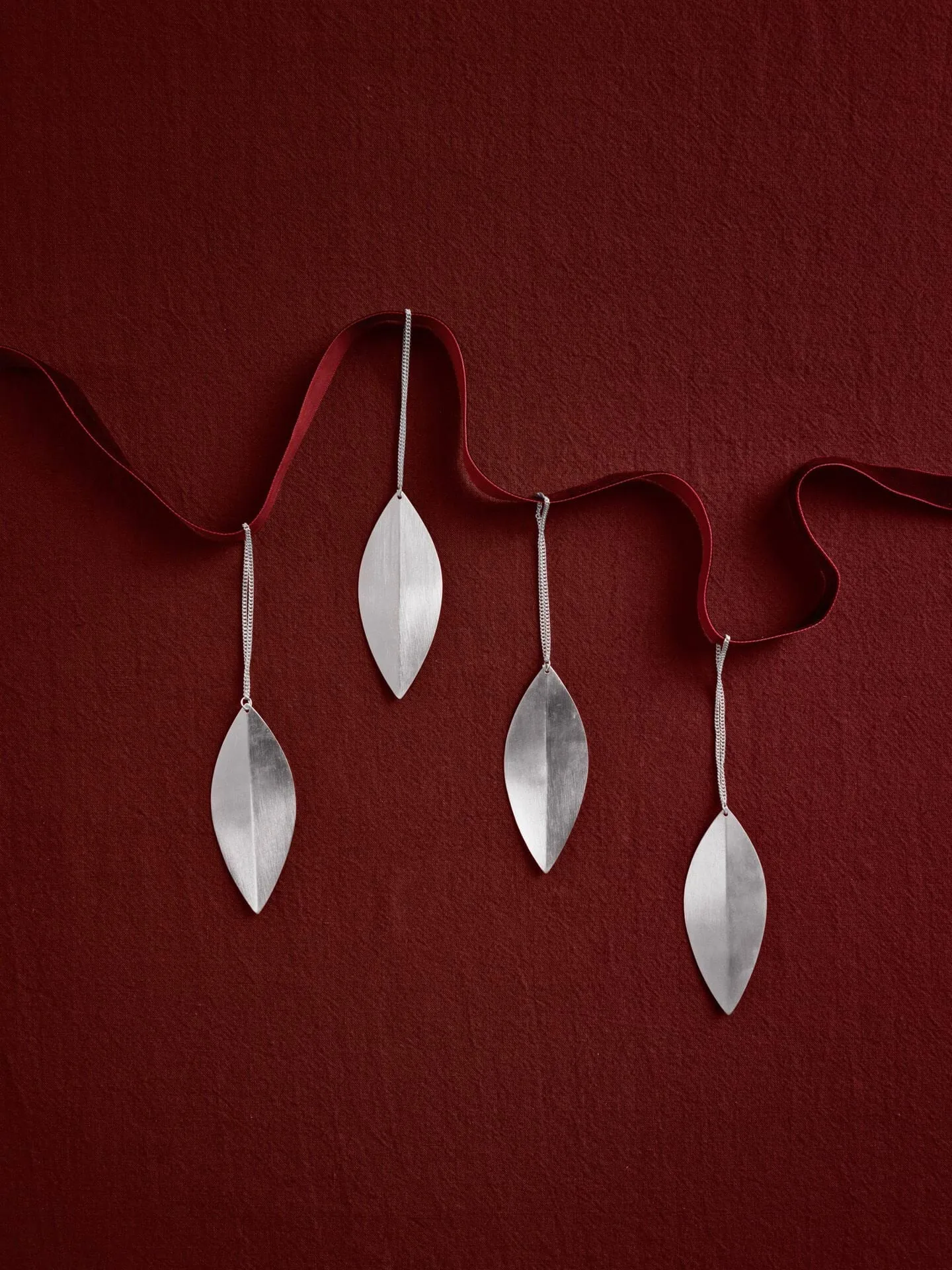 Leaf juletræspynt, Silver, 4-pak Ferm Living