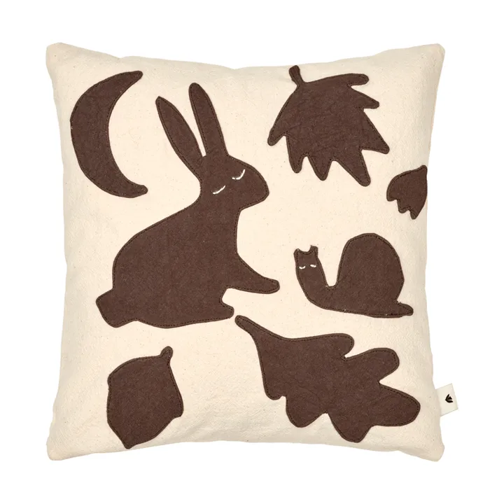 Lunden pude - Off-white-dark chocolate, 30x30 cm - Ferm Living