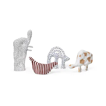 Mumbo skulptur 14,5x18,5 cm - White/Blue - Ferm Living