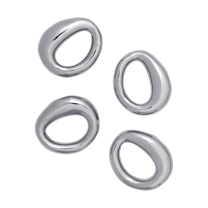 Orrith serviettering 4-pak - Silver - Ferm Living