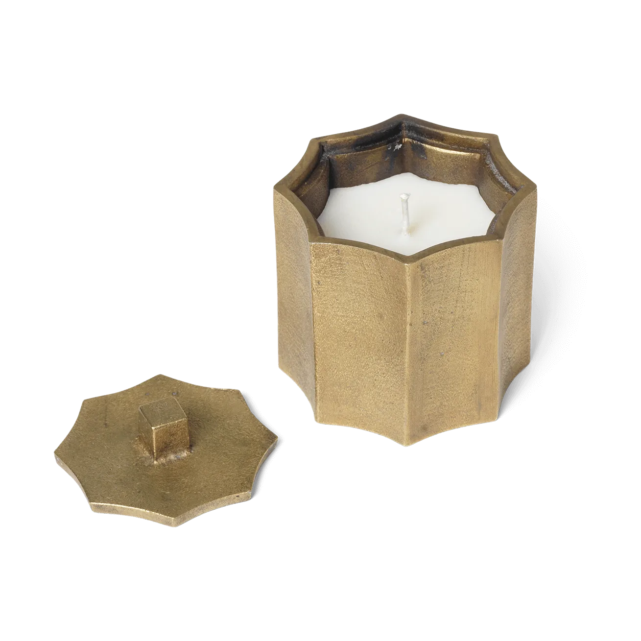 Otte duftlys 23 h, Brass finish Ferm Living