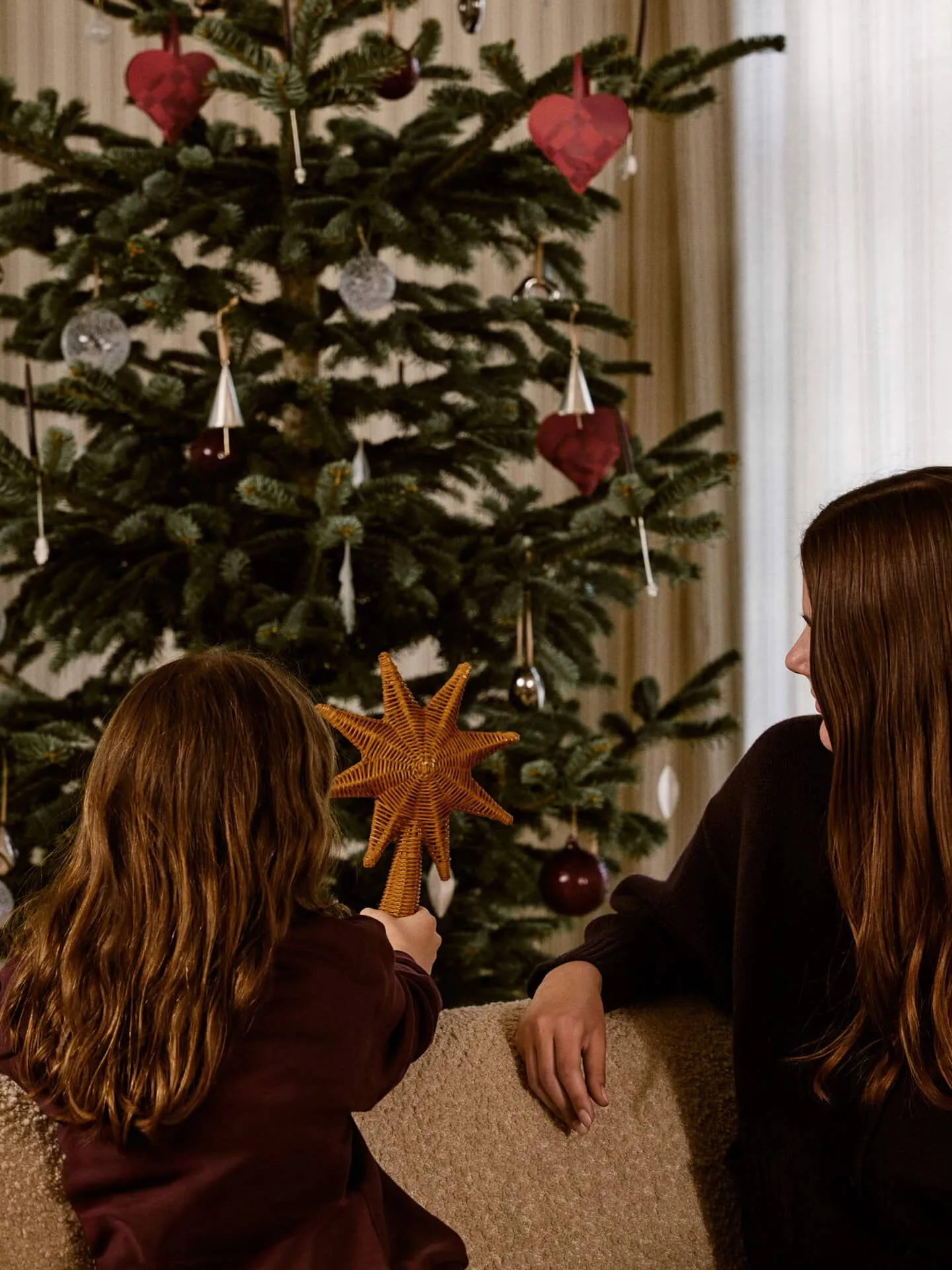 Rattan christmas tree top star julestjerne, Natural Ferm Living