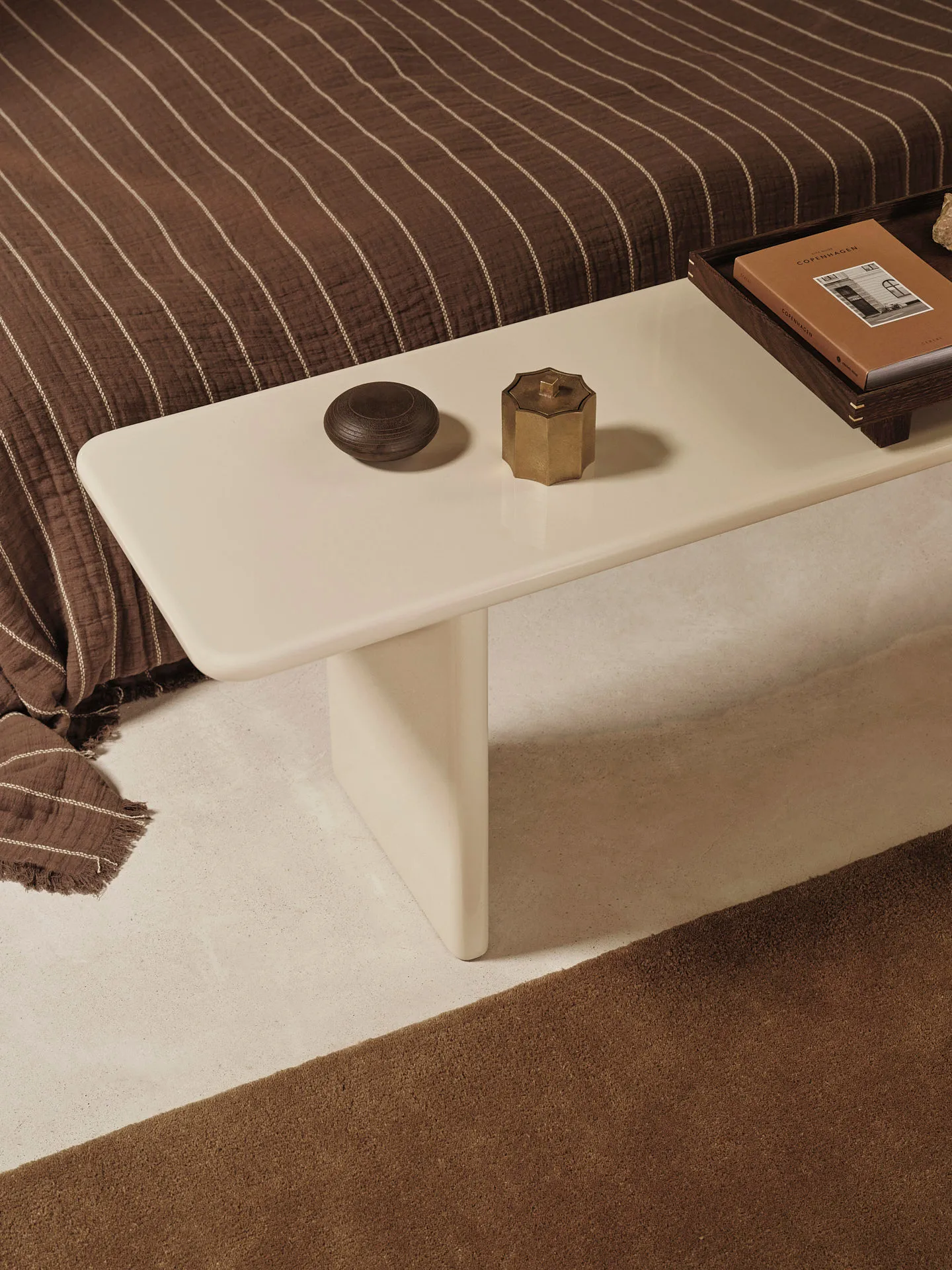 Rink bænk 140 cm, Eggshell Ferm Living