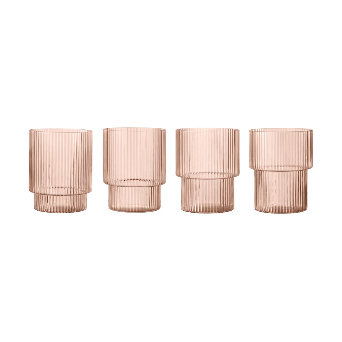 Ripple glas 4 stk, Blush Ferm Living