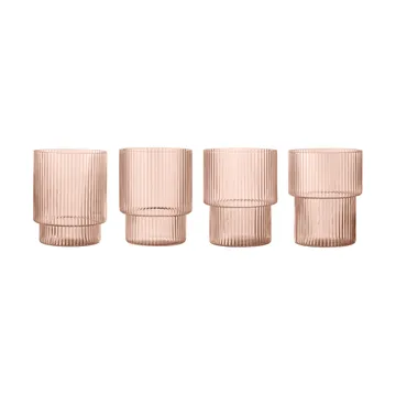 Ripple glas 4 stk - Blush - Ferm Living