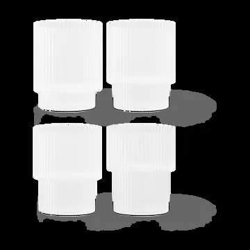 Ripple glas 4 stk - Frosted - Ferm Living