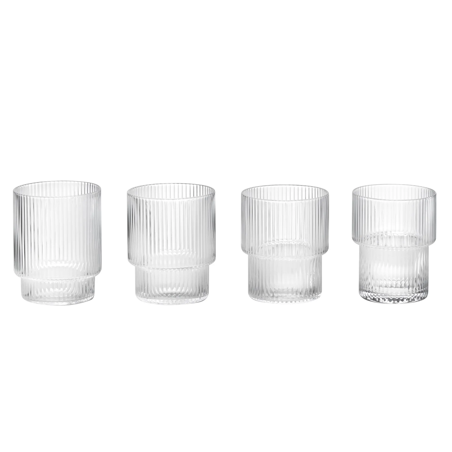 Ripple glas 4 stk, klar Ferm Living