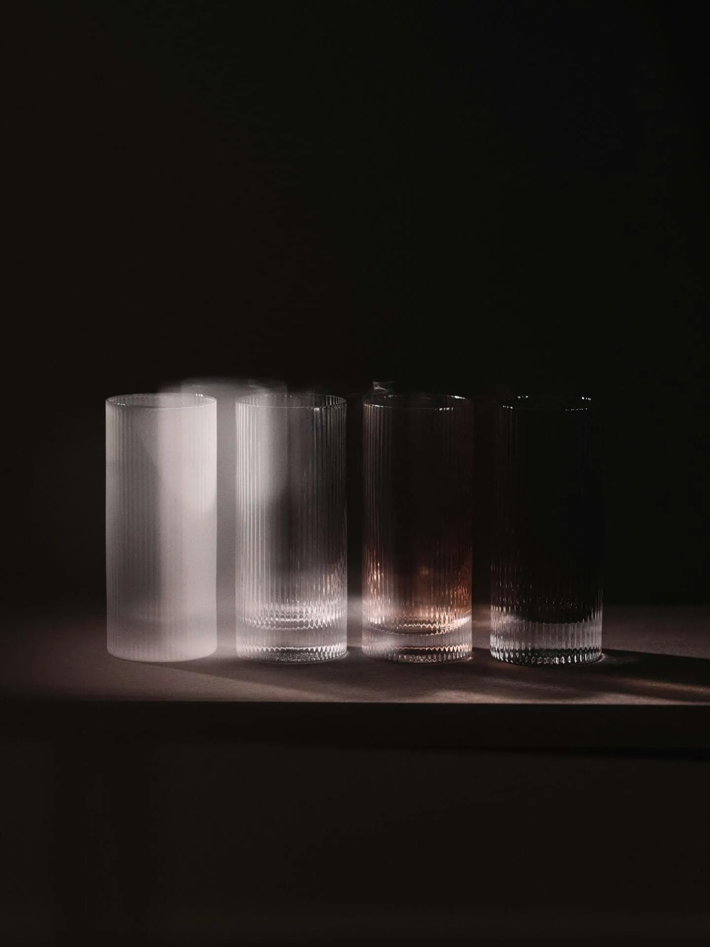 Ripple Highball glas 48 cl 2-pak, Blush Ferm Living
