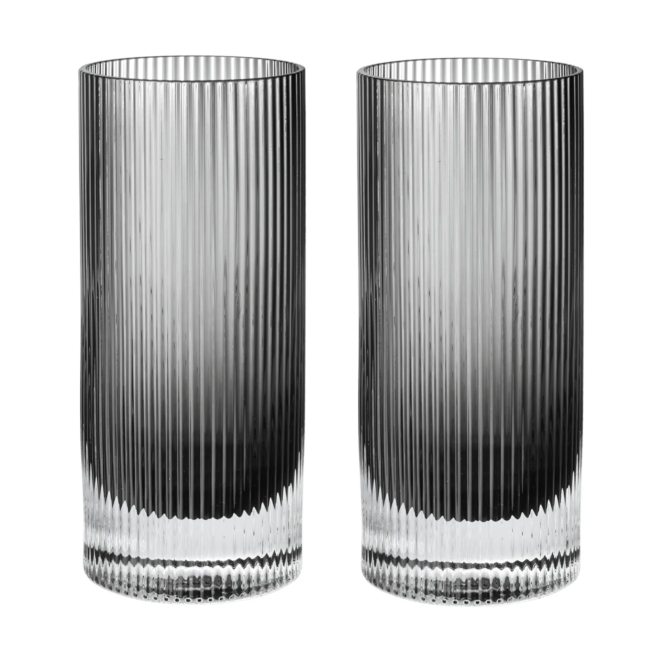 Ripple Highball glas 48 cl 2-pak, Smoked grey Ferm Living