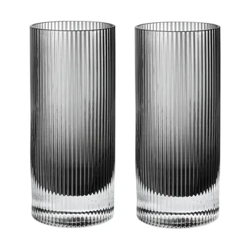 Ripple Highball glas 48 cl 2-pak - Smoked grey - Ferm Living