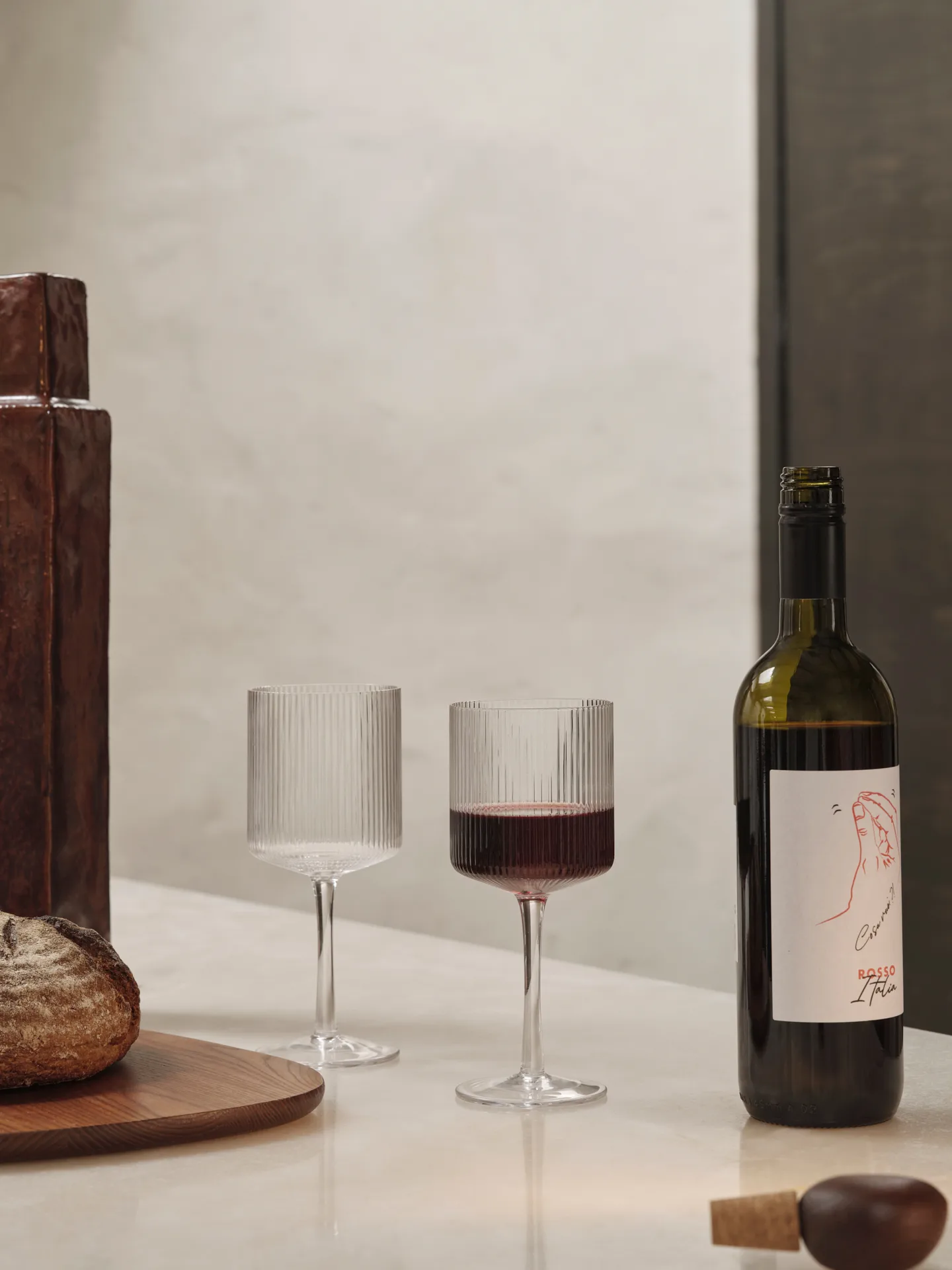 Ripple karaffel og glas 17 dele - Klar,  Ferm Living