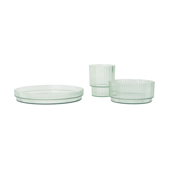 Ripple kids børneservice - Tea green, 3 dele - Ferm Living