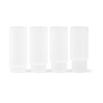 Ripple long drink glas 4-pak - Frosted - Ferm Living