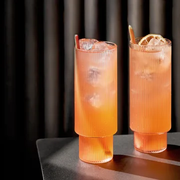Ripple long drink glas 4-pak - klar - Ferm Living