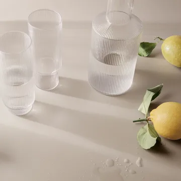 Ripple long drink glas 4-pak - klar - Ferm Living