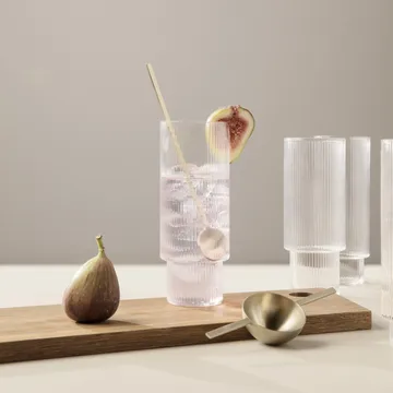 Ripple long drink glas 4-pak - klar - Ferm Living