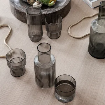 Ripple long drink glas 4-pak - smoked grey - Ferm Living