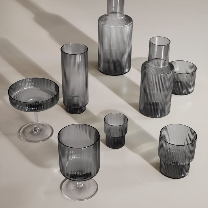 Ripple long drink-glas pakke med 4, smoked grey ferm LIVING